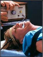 a woman undergoing electroshock